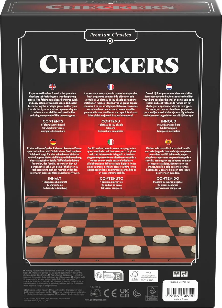 Goliath Classics Checkers Damspel 934272 - 2 Spelers