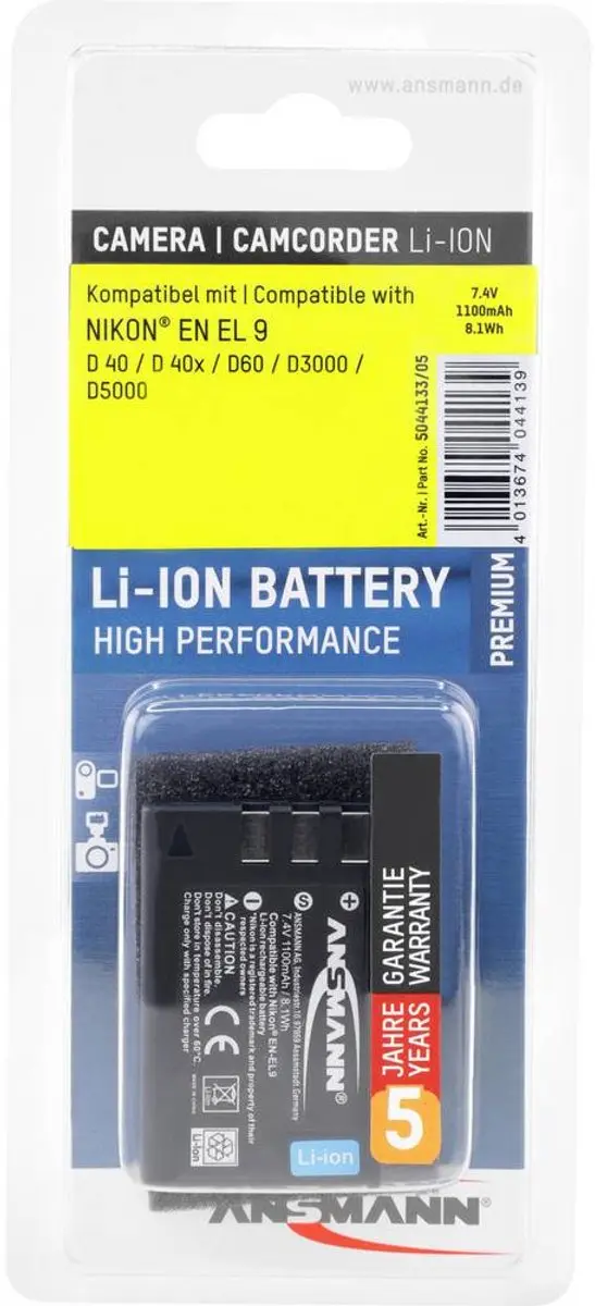 Ansmann EN-EL9 Li-ion Accu 1300mAh