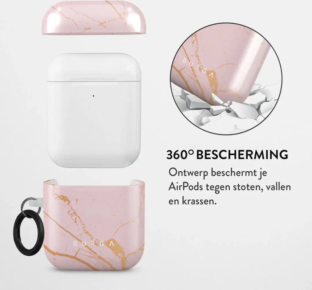 Burga Hoesje Apple AirPods 1 - Peach Gold - Roze