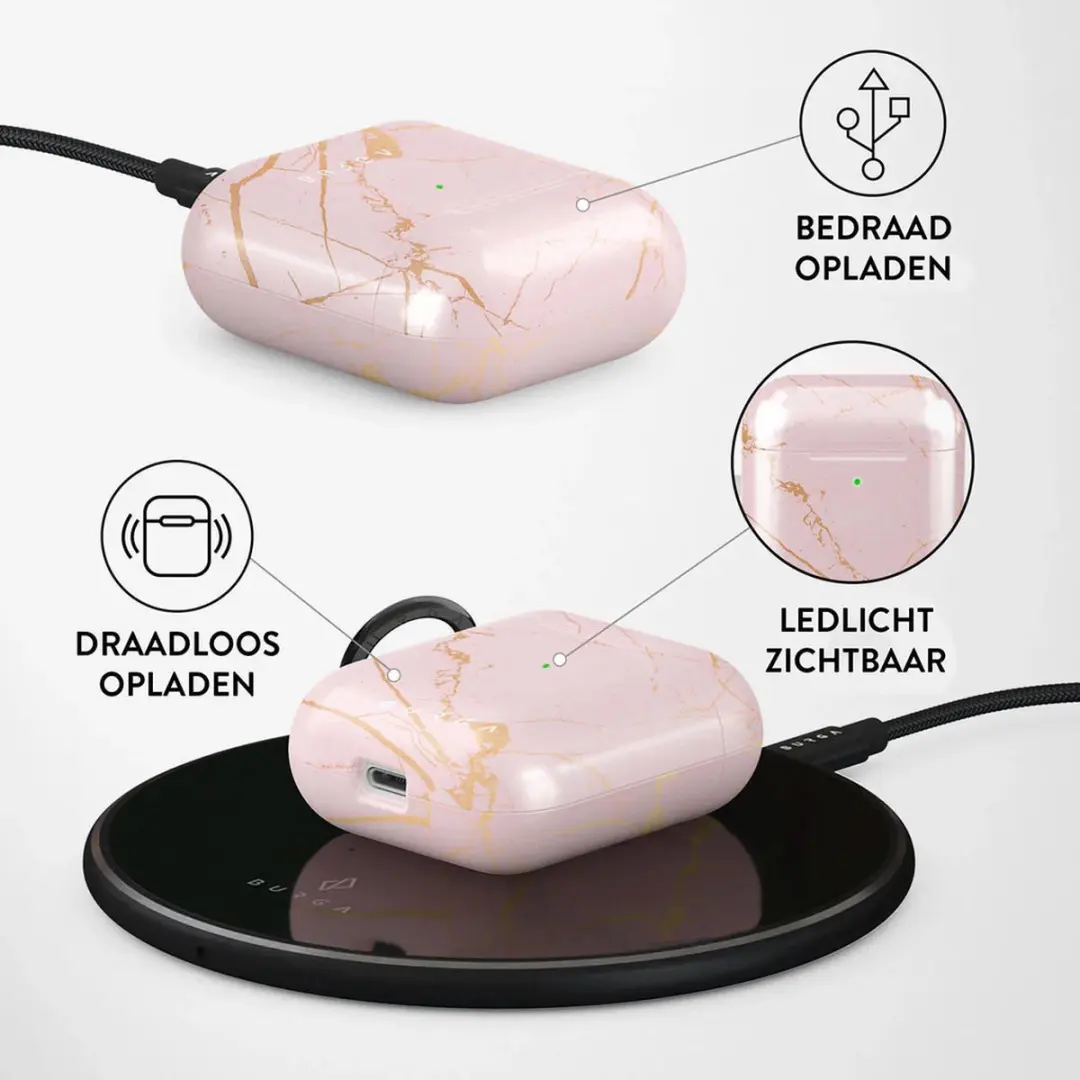 Burga Hoesje Apple AirPods 1 - Peach Gold - Roze