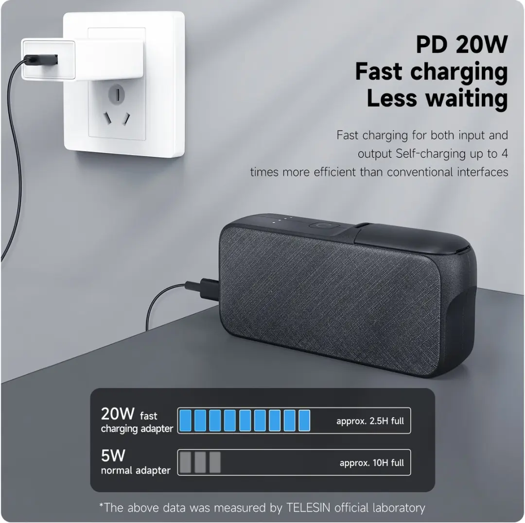 Telesin GoPro Powerbank 10000mAh - T-GP-PB-001 - Zwart - afbeelding 6 van 6