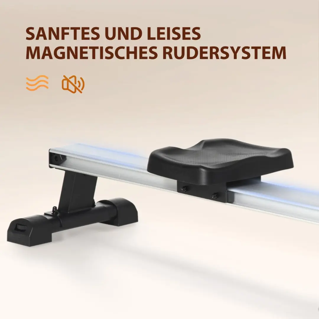 Homcom Ruderapparaat 8 Niveaus - 185x58x57cm - Zwart & Zilver