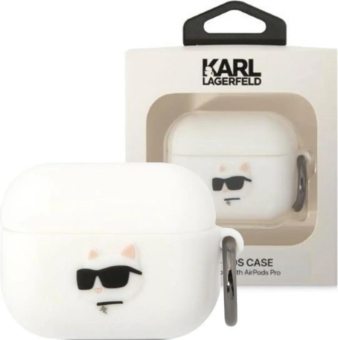 Karl Lagerfeld KLAPRUNCHH Hoesje AirPods Pro 2 - Wit - 3666339087937
