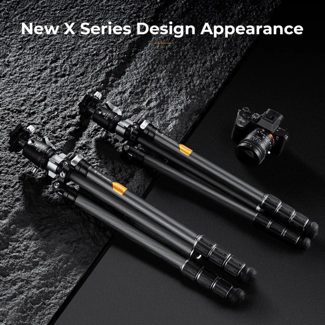 K&F Concept X284C4 Carbon Statief - 4 Secties - Zwart/Grijs
