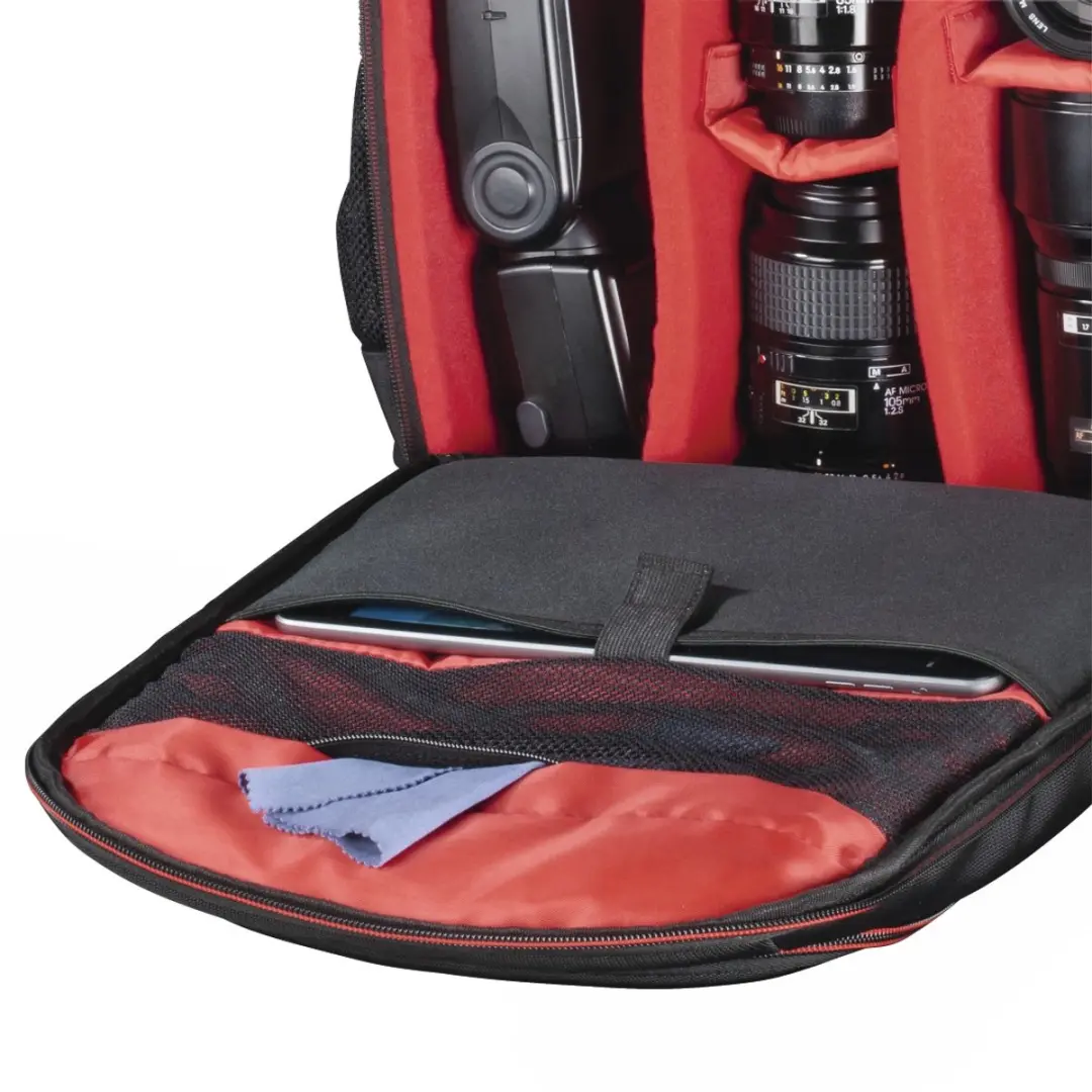 Hama Miami Camera-rugzak 190 - Zwart/rood - afbeelding 3 van 6