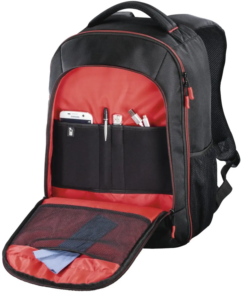 Hama Miami Camera-rugzak 190 - Zwart/rood - afbeelding 2 van 6