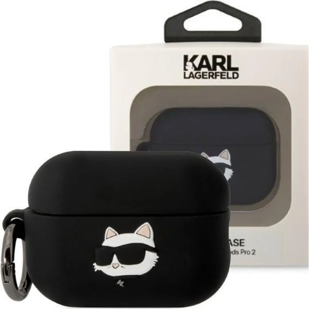 Karl Lagerfeld Choupette 3D Hoesje AirPods Pro 2 - Zwart