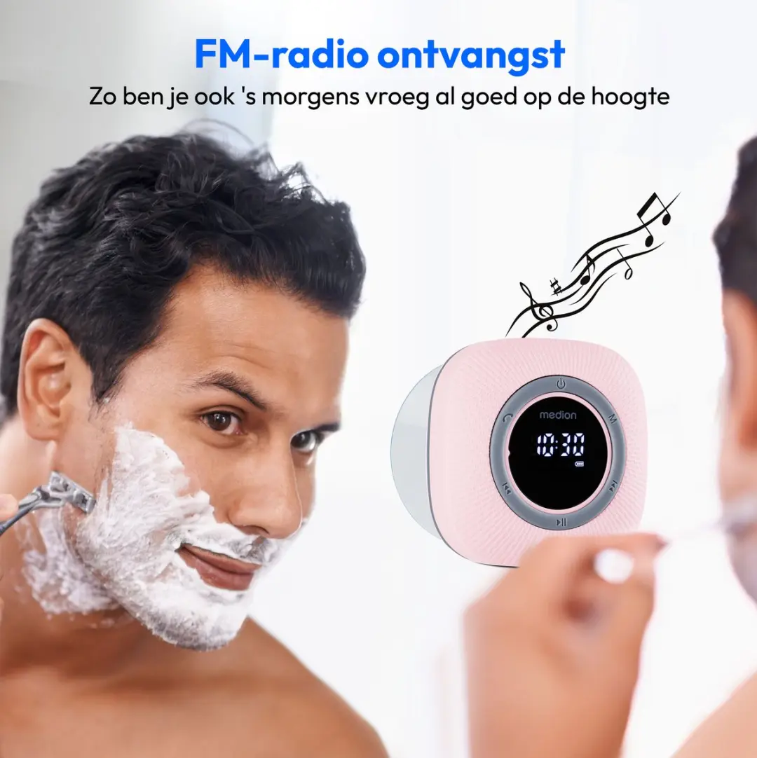 Medion MD43884 Doucheradio - Bluetooth - IPX6 - 3W - Roze