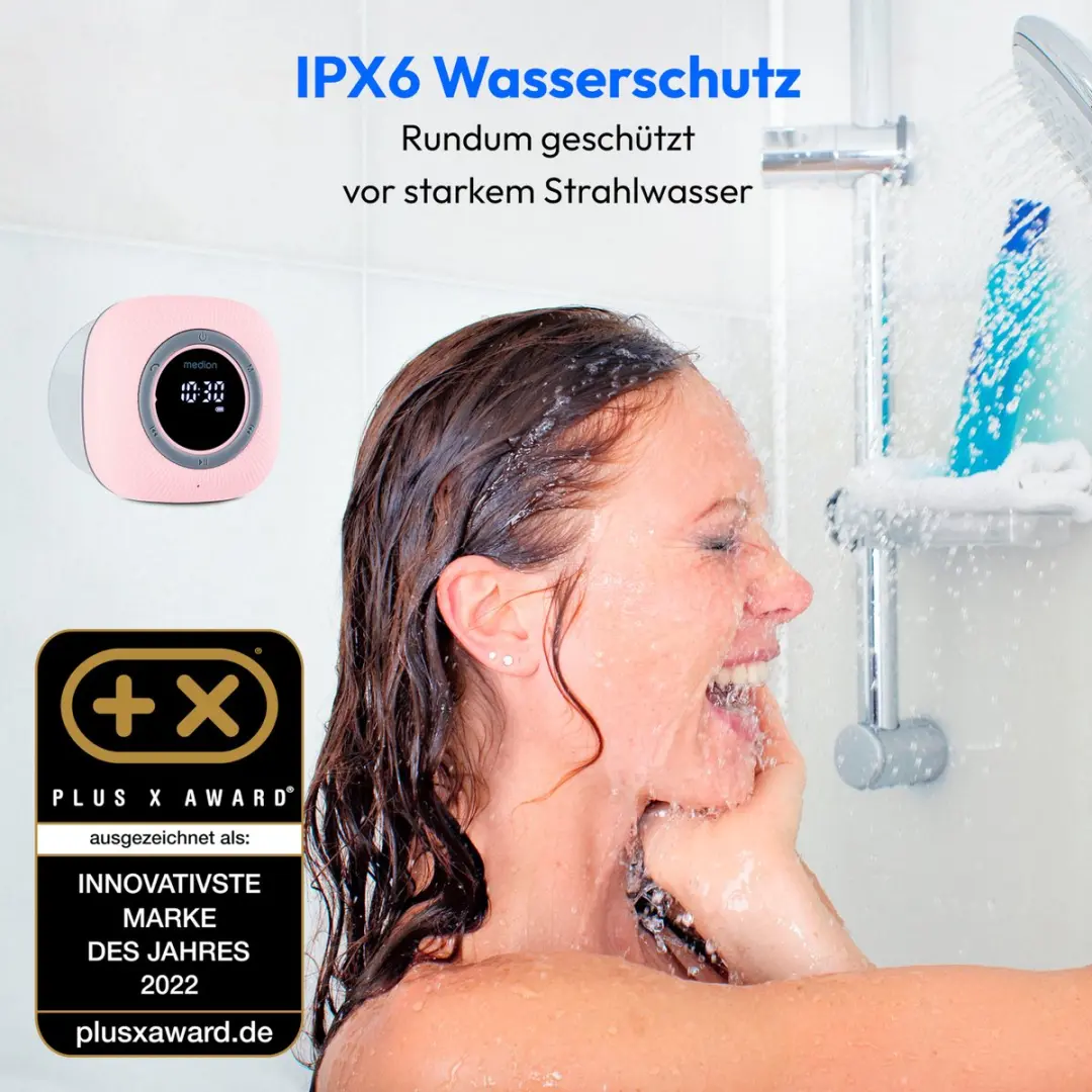 Medion MD43884 Doucheradio - Bluetooth - IPX6 - 3W - Roze