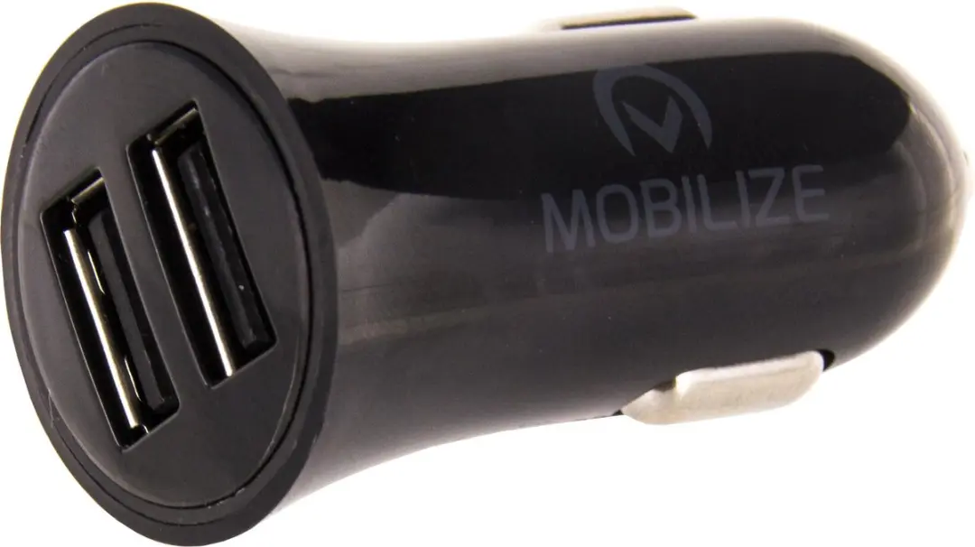 Mobilize Dual USB Autolader USB-C 12W - Zwart