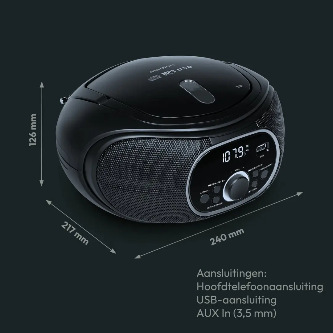 Medion E65711 Boombox - 24W - Zwart