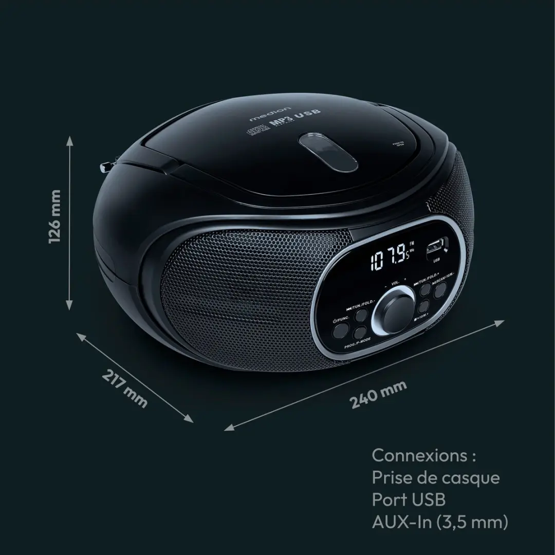 Medion E65711 Boombox - 24W - Zwart