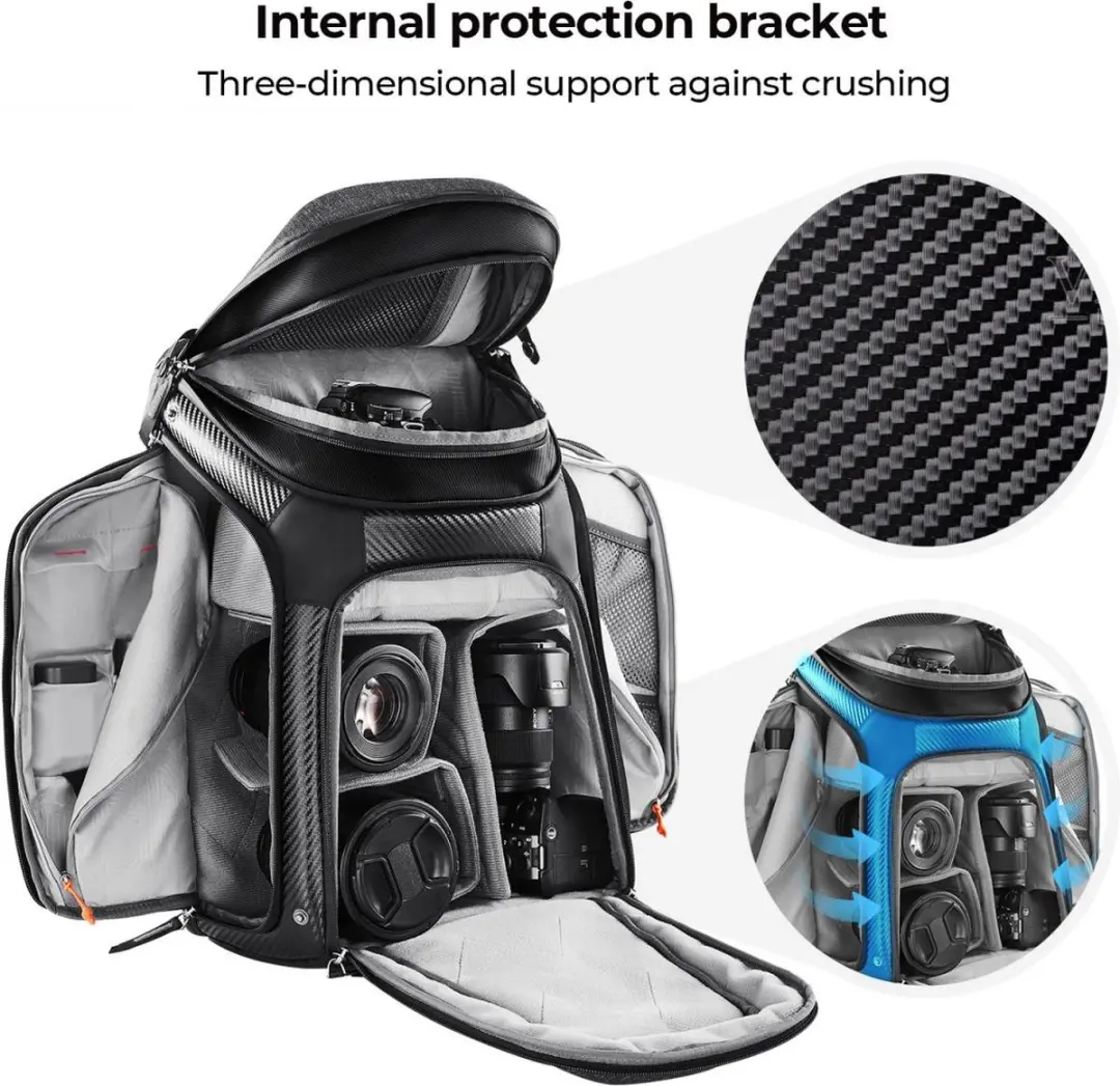 K&F Concept Camera Rugtas Grijs - 25L - XL - 2 Camera's