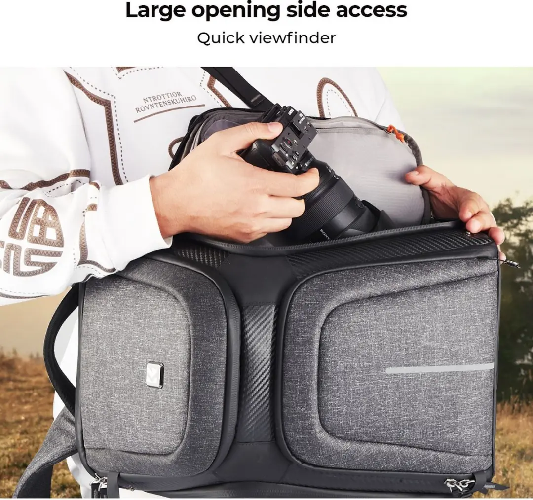 K&F Concept Camera Rugtas Grijs - 25L - XL - 2 Camera's