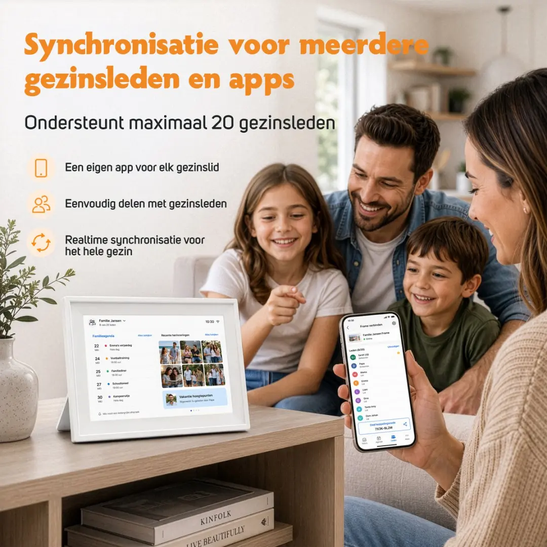Pora&co DK-101-W Digitale Kalender 10,1" Touchscreen - 1080P - 32GB Wit