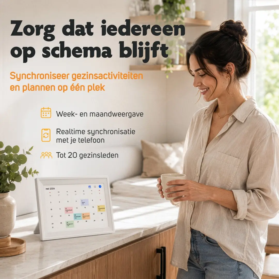 Pora&co DK-101-W Digitale Kalender 10,1" Touchscreen - 1080P - 32GB Wit
