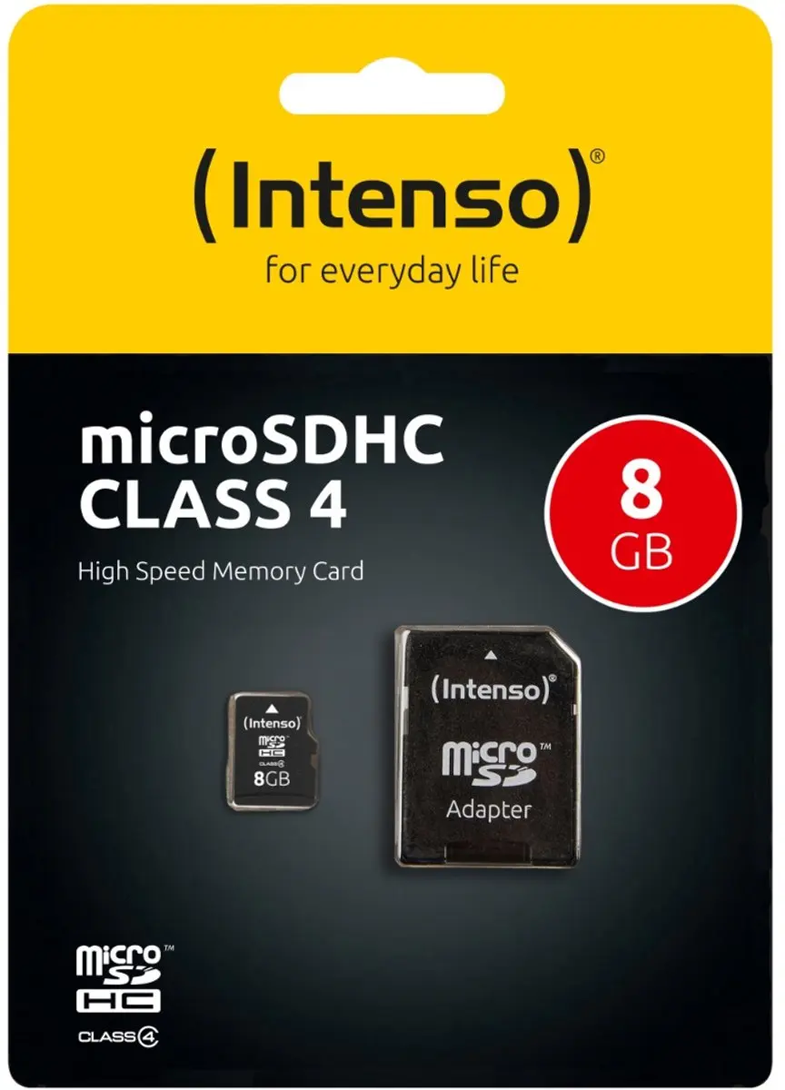 Intenso 8GB MicroSD Geheugenkaart Class 4 - met SD-adapter