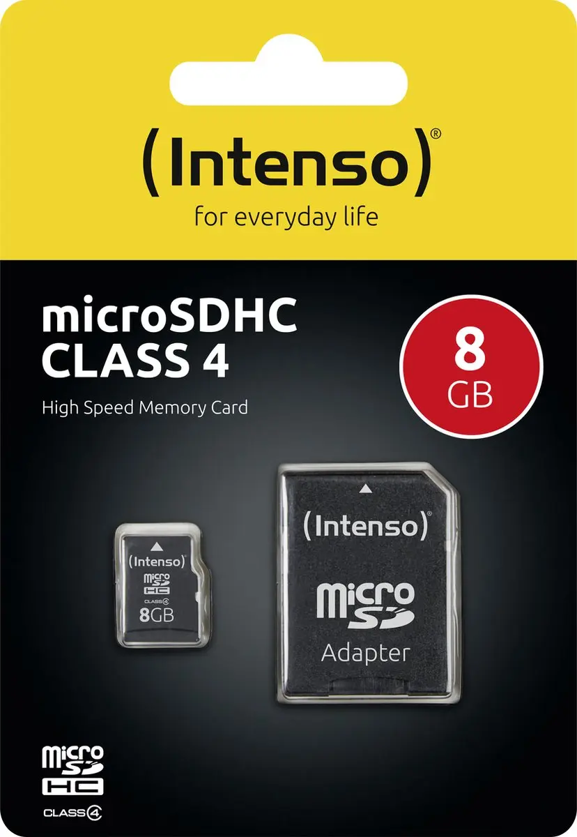 Intenso 8GB MicroSD Geheugenkaart Class 4 - met SD-adapter