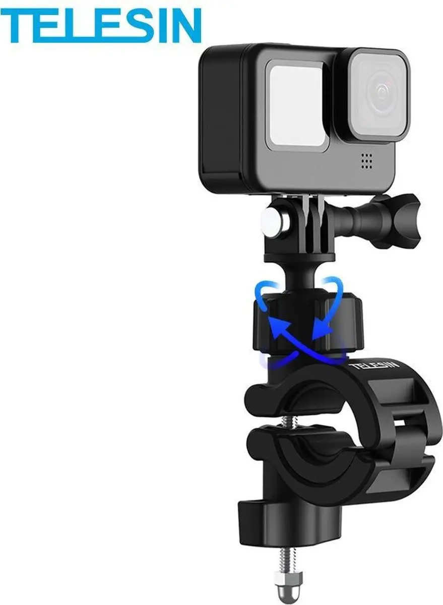 Telesin Action Camera Stuurhouder 360° Draaibaar - Zwart - afbeelding 3 van 6
