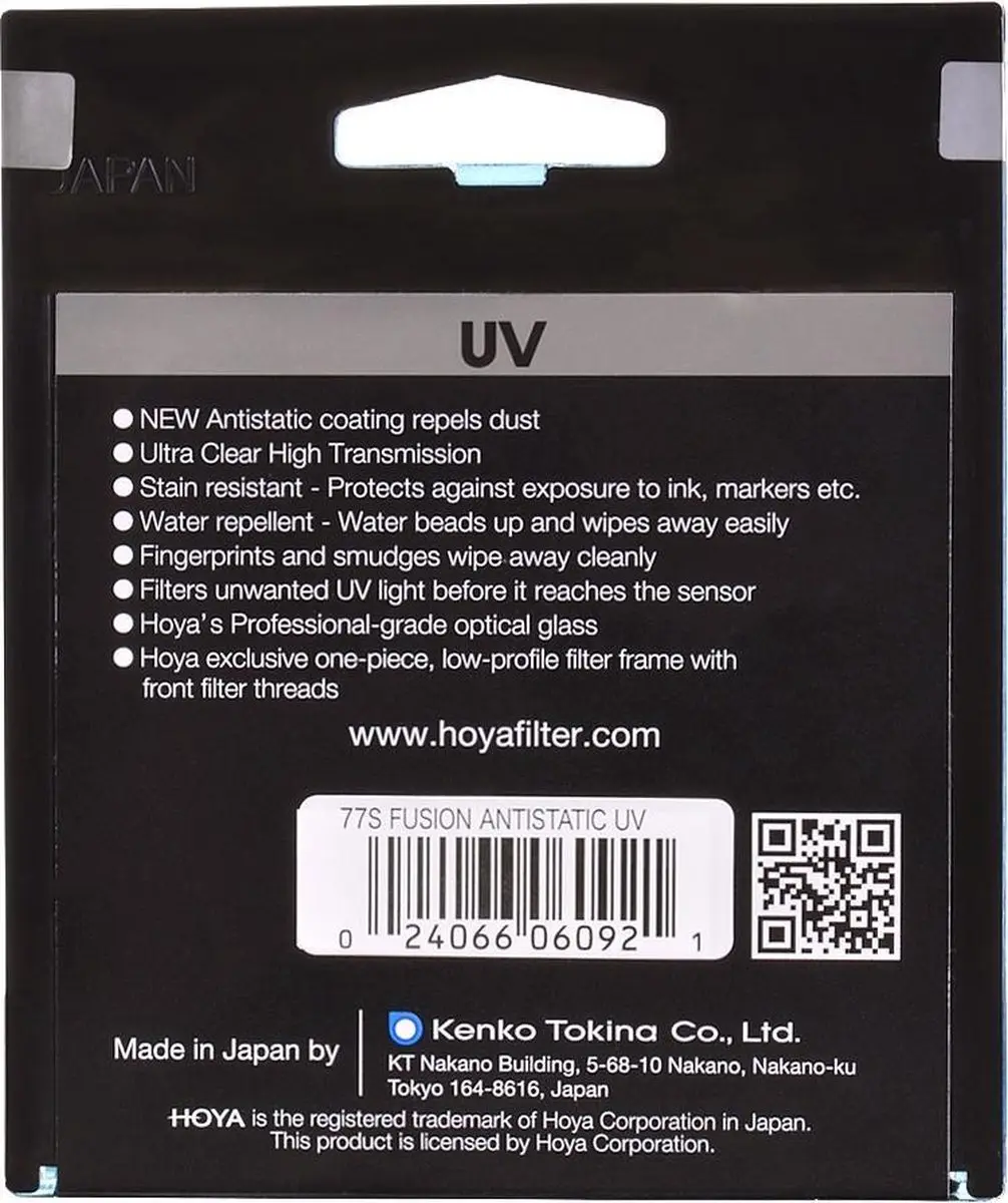 Hoya Fusion Antistatic UV Filter 40,5mm - Zwart