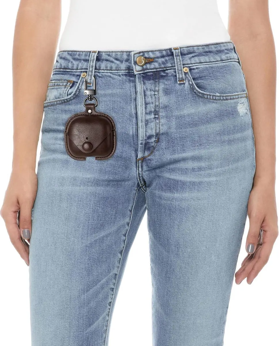 Nuvex Hoesje AirPods Pro 2 - Donkerbruin PU Leer - afbeelding 6 van 6