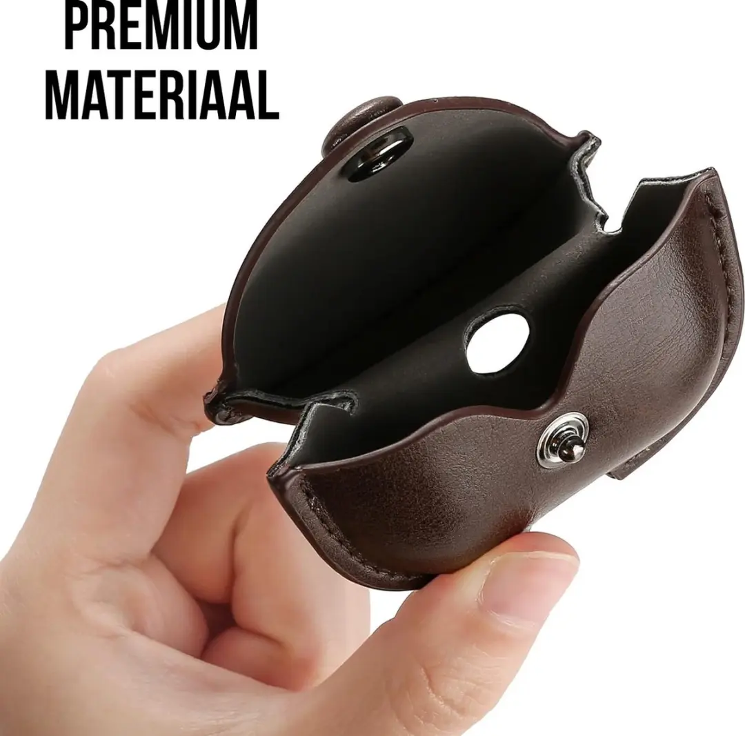 Nuvex Hoesje AirPods Pro 2 - Donkerbruin PU Leer