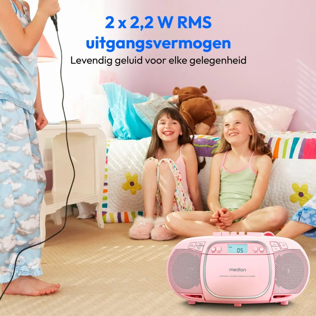 Medion MD44176 Boombox - 22W - Roze