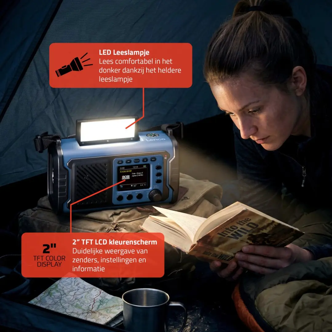 Lenco PDR-255BU Noodradio - Blauw - 20.000mAh
