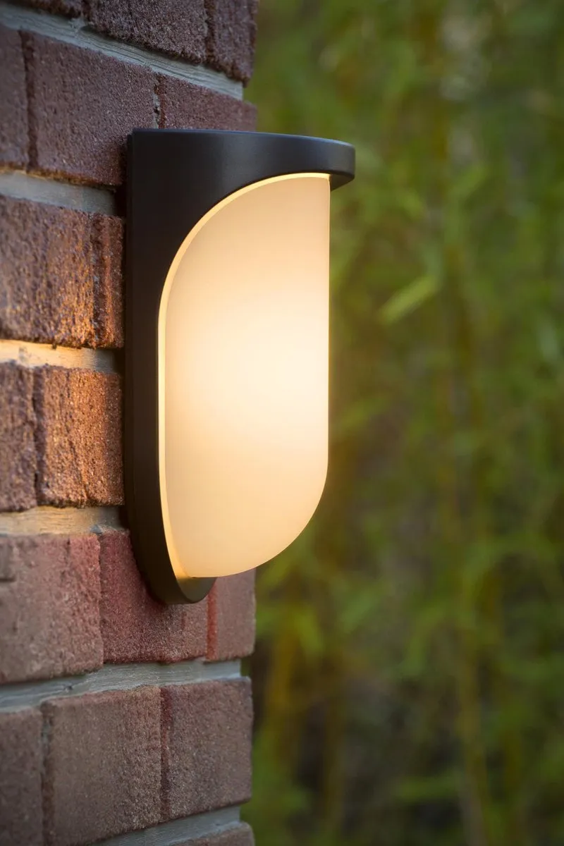 Lucide LUGO Wandlamp Buiten LED 8W 3000K - IP44 - Zwart