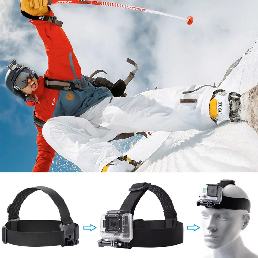 MOJOGEAR A02 Head & Chest Strap Kit - GoPro & Smartphonehouder - Zwart