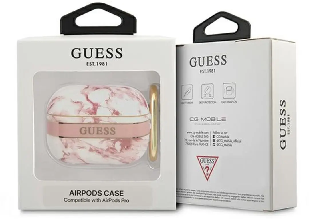 GUESS Marble Strap AirPods Pro Hoes - Roze