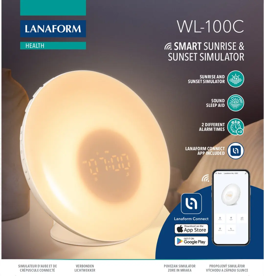 Lanaform WL-100C Wake Up Light - Zonsopgang/Zonsondergang Simulatie