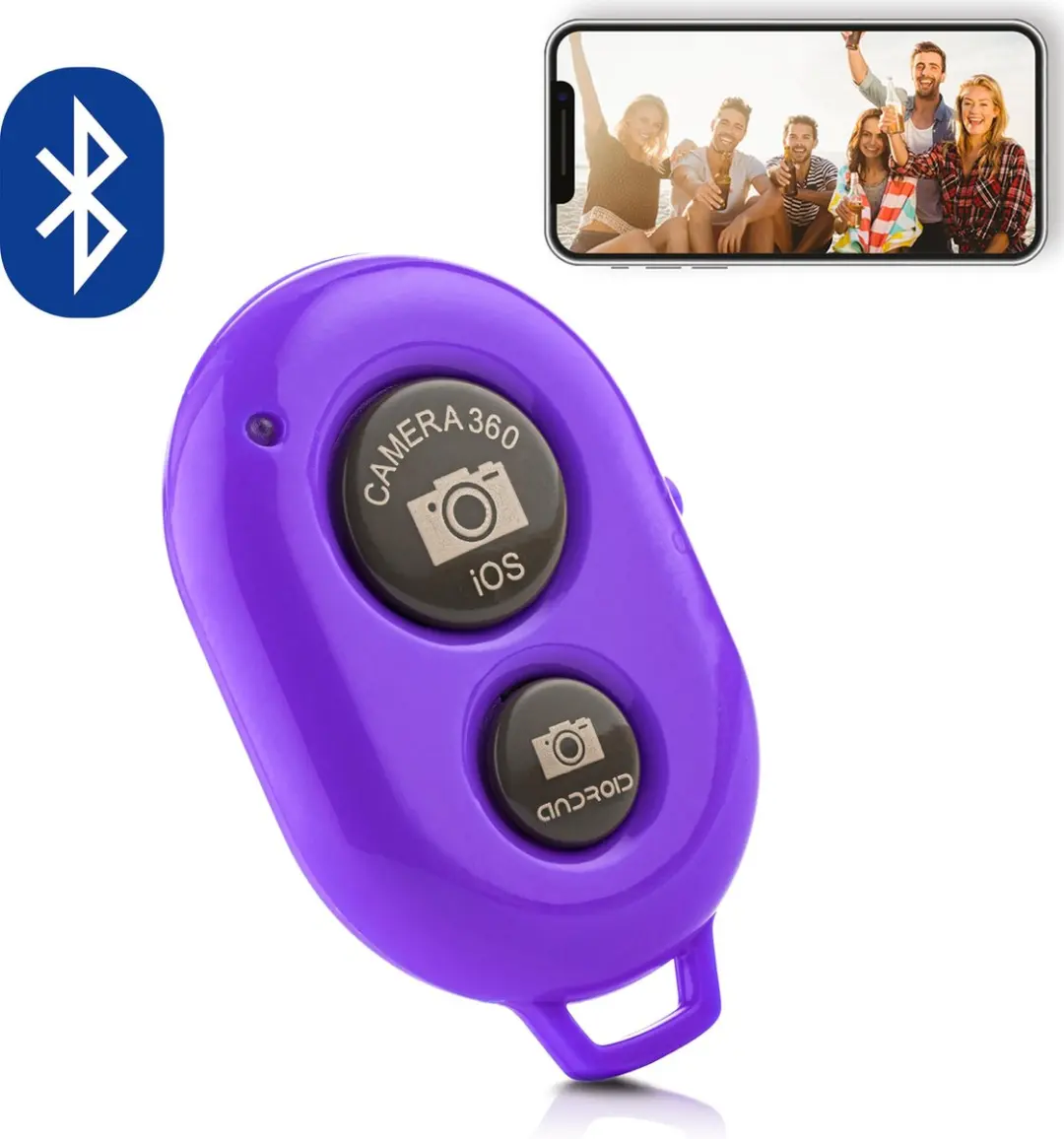 MOJOGEAR MG-02-PURPLE Bluetooth Afstandsbediening Smartphone Camera
