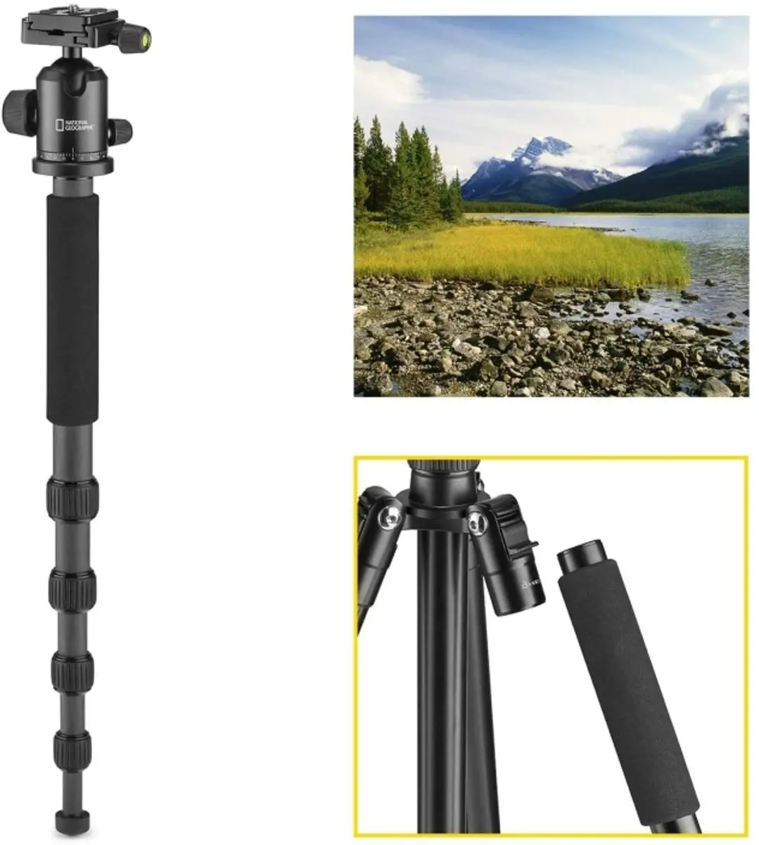 National Geographic Travel Tripod Carbon - 5 Secties - Zwart
