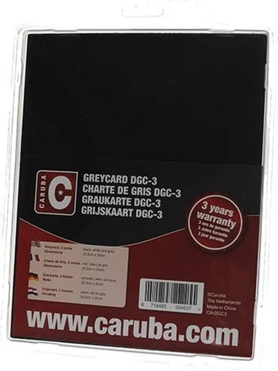 Caruba Digital Grey Card DGC-3 - Wit/Zwart/Grijs