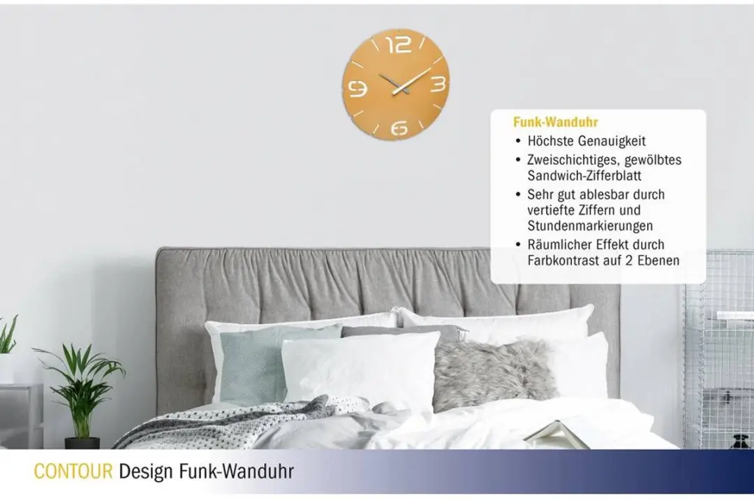 TFA Dostmann 60.3536.07 Wandklok - Zonnegeel