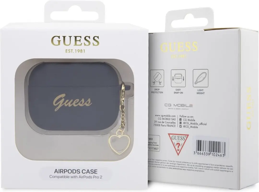 GUESS Heart Silicone Hoesje AirPods Pro 2 - Zwart
