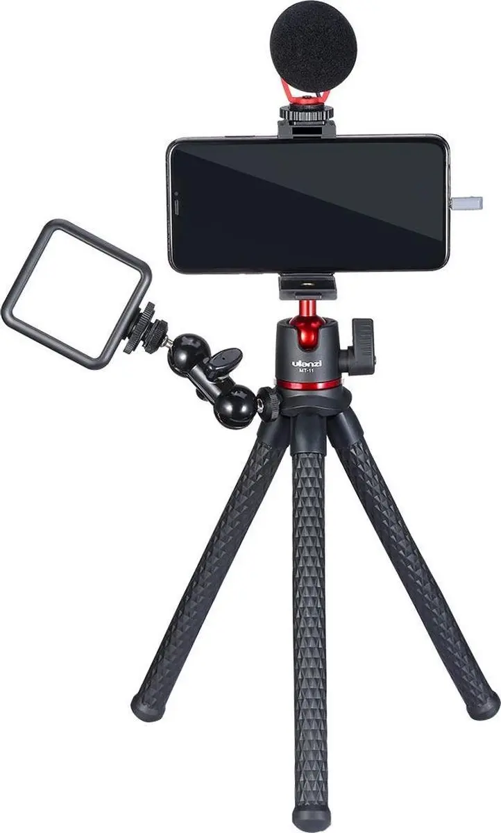 Ulanzi MT-11 Flexibel Statief - Telefoonhouder - Max 3kg - Rood/Zwart