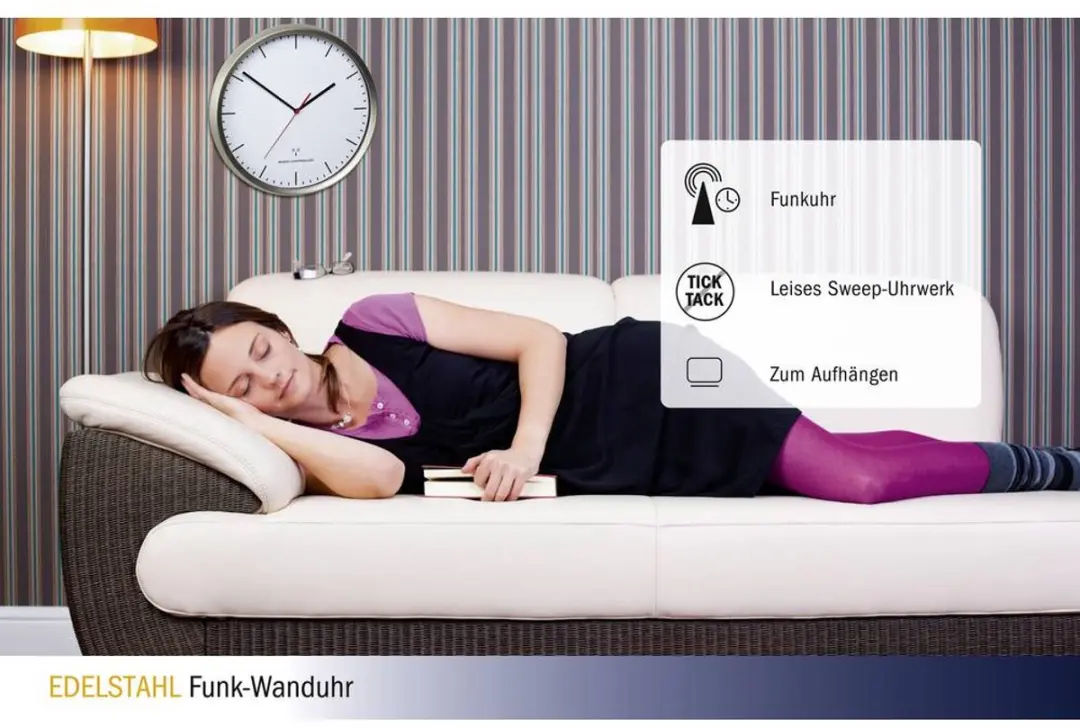 TFA Dostmann Wandklok 60.3521.02 - RVS Zilver/Wit