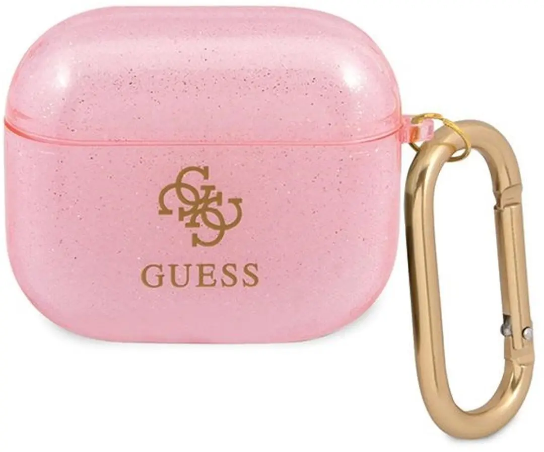GUESS GUA3UCG4GP AirPods 3 Hoesje - Roze Glitter