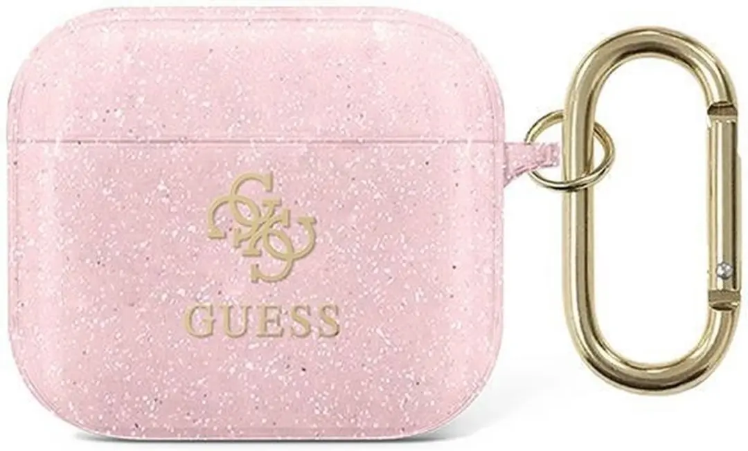 GUESS GUA3UCG4GP AirPods 3 Hoesje - Roze Glitter