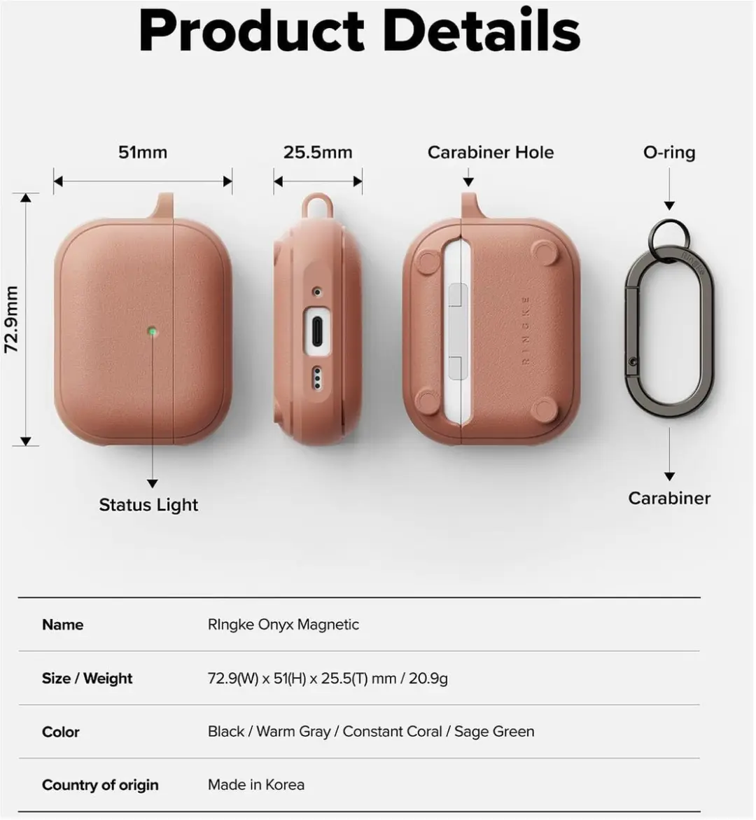 Ringke Onyx Magnetic Hoesje Apple AirPods Pro 3 - Roze