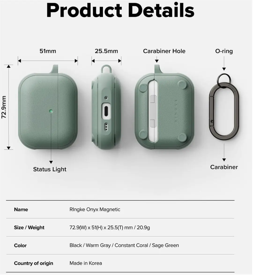 Ringke Onyx Magnetic Hoesje Apple AirPods Pro 3 - Groen