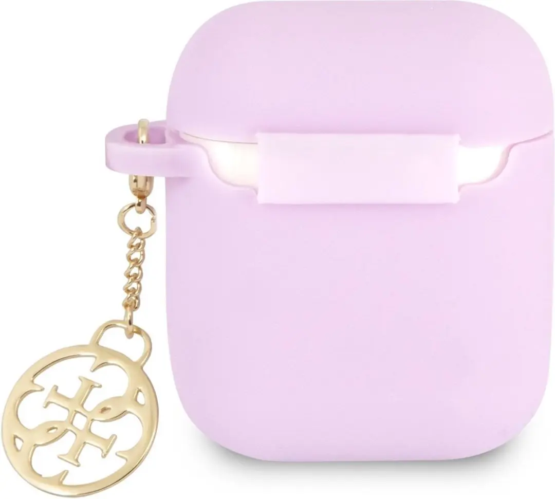GUESS GUA2LSC4EU Hoesje AirPods 1/2 - Paars Silicone Charm