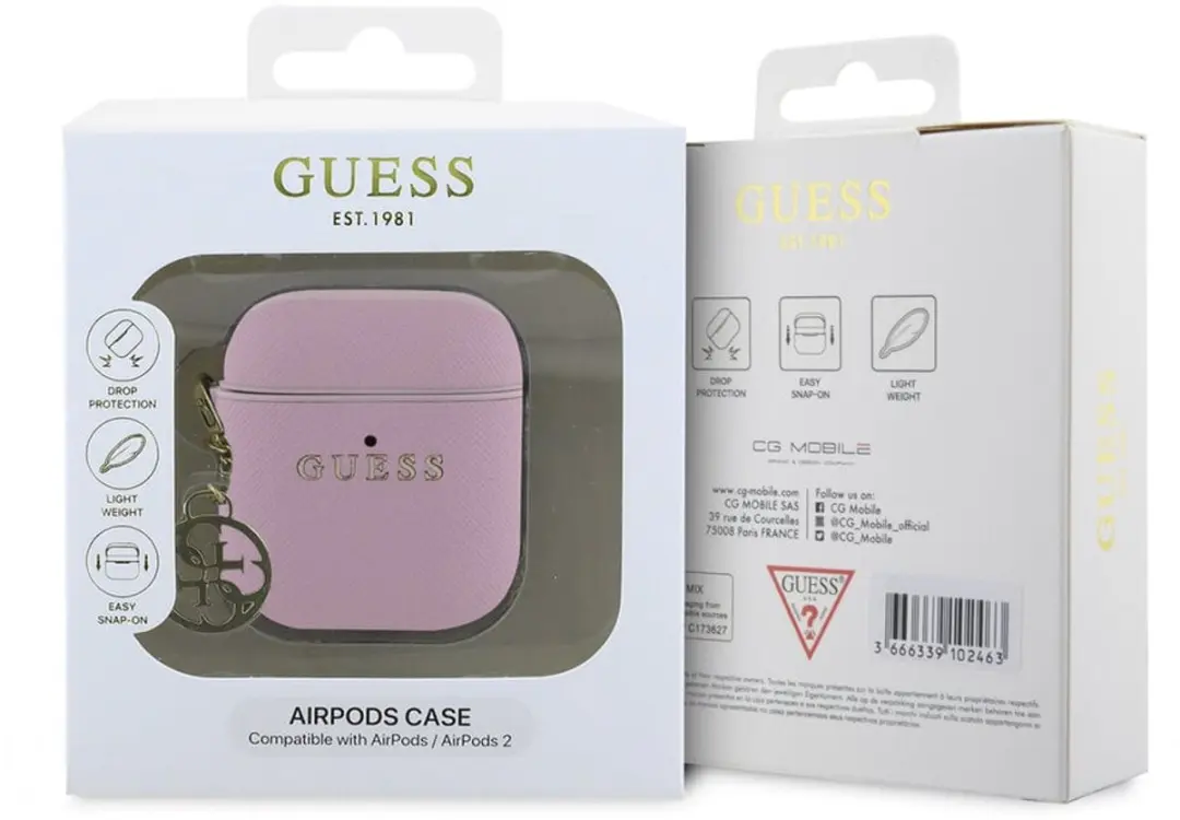 GUESS AirPods 2 Hoesje - Saffiano Roze