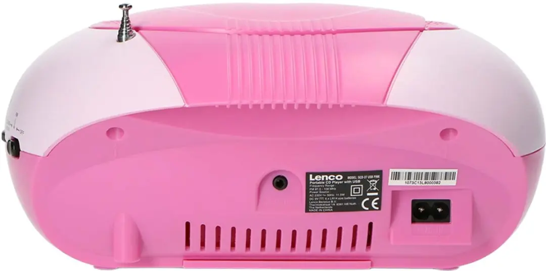 Lenco SCD-37 Draagbare Radio CD-speler - Roze - afbeelding 6 van 6
