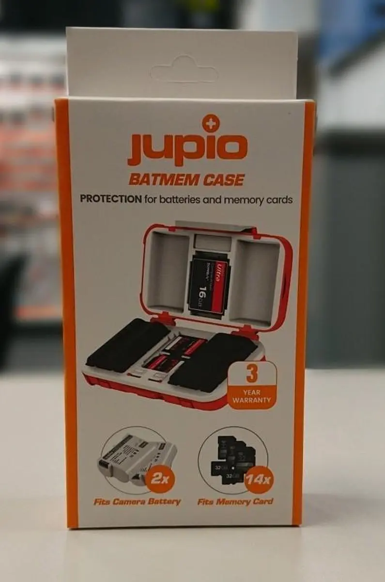 Jupio BatMem Case JBM0010 Camerahoesje - 2x Accu + 14 Geheugenkaarten - Oranje