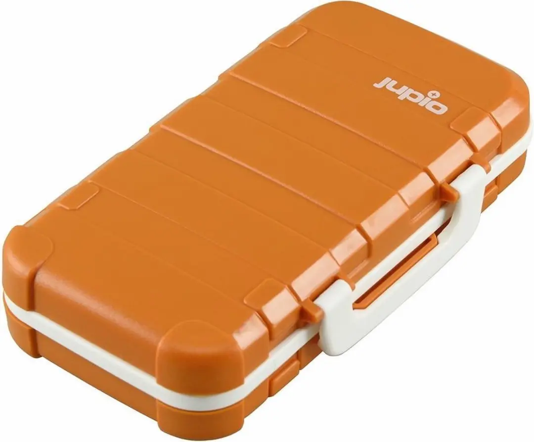 Jupio BatMem Case JBM0010 Camerahoesje - 2x Accu + 14 Geheugenkaarten - Oranje