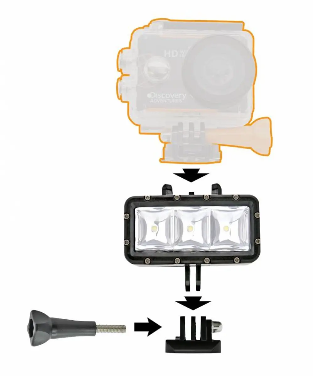 Bresser LED-lamp voor Action Cam - 3 LED's - 5600K - Zwart