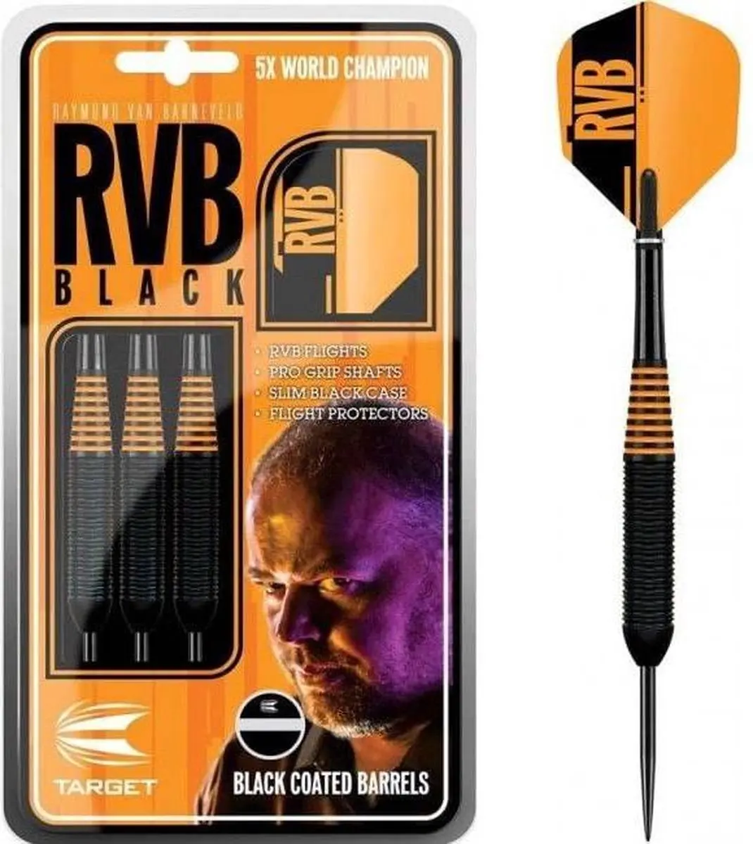Target Raymond van Barneveld Black Brass Dartpijlen 22g - 3 Stuks